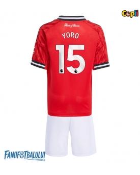 Manchester United Leny Yoro #15 Echipament de Fotbal Replică 2025-26 Copii Acasa (+ Șorturi)